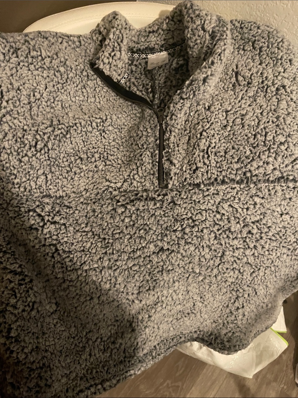 Cozy Half-Zip Teddy Jacket - Gray